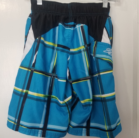ZeroXposur Plaid Boy's Swim Trunks Size Small (8) - Picture 2 of 12
